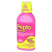 Pepto Bismol liquide pour soulager la nausée, les brûlures d’estomac, l’indigestion, les malaises gastriques et la diarrhée, saveur originale 480 ml