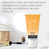Neutrogena Acne Face Wash - Salicylic Acid For Acne & Blackheads - Oil Free Cream Facial Cleanser, 200 mL