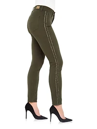 Jordache skinny taille mi-haute avec lurex latéral pour femme