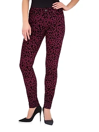 Jordache Women's Mid Rise Flocked Print Skinny