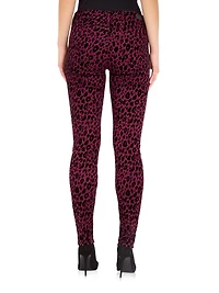 Jordache Women's Mid Rise Flocked Print Skinny