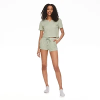 T-shirt en tricot gaufré No Boundaries pour femmes