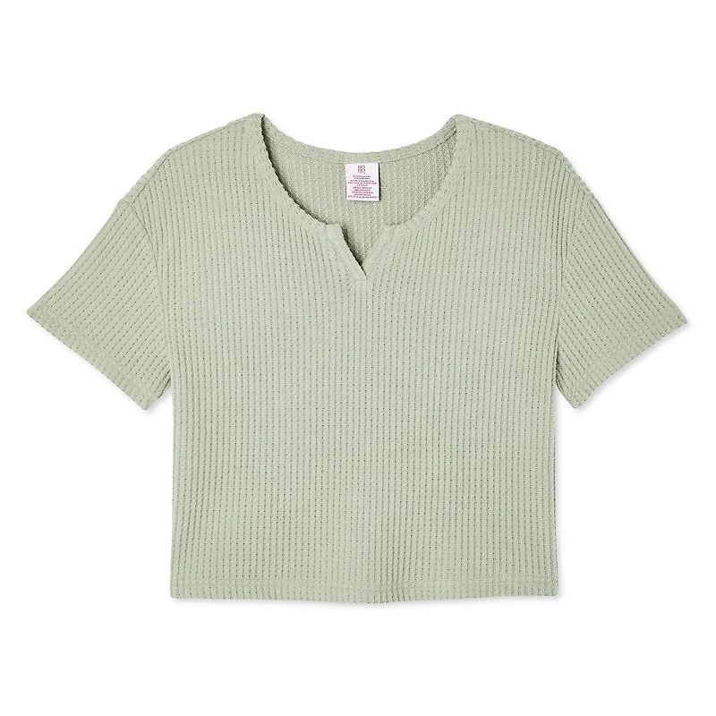 T-shirt en tricot gaufré No Boundaries pour femmes