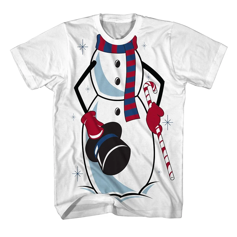 George Mens Ugly Christmas Sweater Holiday Tee - Snow Man Body