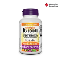 Webber Naturals Vitamine D3 1000 IU 240 gélules