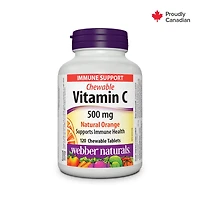 Webber Naturals Vitamine C à croquer orange naturelle, 500mg 120 comprimés à croquer
