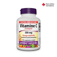 Webber Naturals Vitamine C à croquer orange naturelle, 500mg 120 comprimés à croquer
