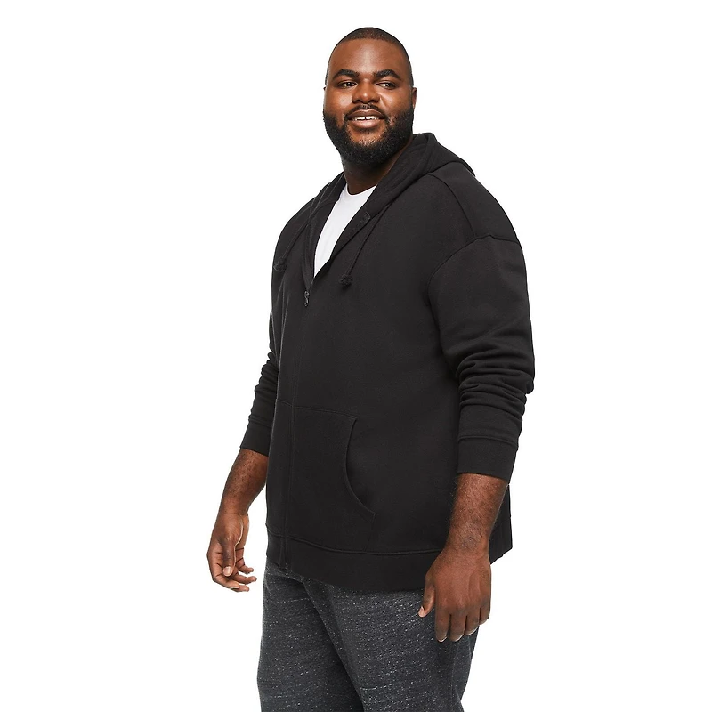 Haut à capuchon zippé sur la longueur George Plus pour hommes Tailles 3XL-5XL