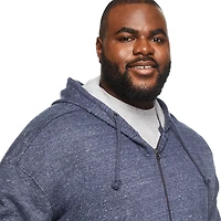Haut à capuchon zippé sur la longueur George Plus pour hommes Tailles 3XL-5XL