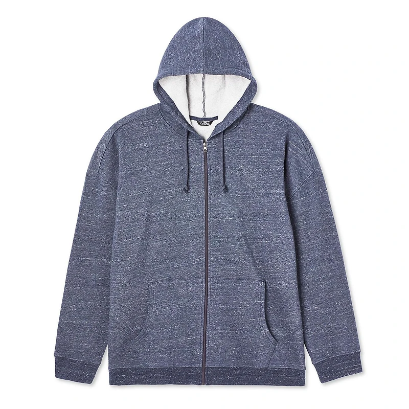 Haut à capuchon zippé sur la longueur George Plus pour hommes Tailles 3XL-5XL
