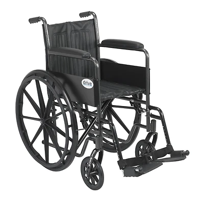 Fauteuil roulant Silver Sport 2 de Drive Medical avec accoudoirs fixes et repose-pieds rabattables de 45,72 cm (18 po)