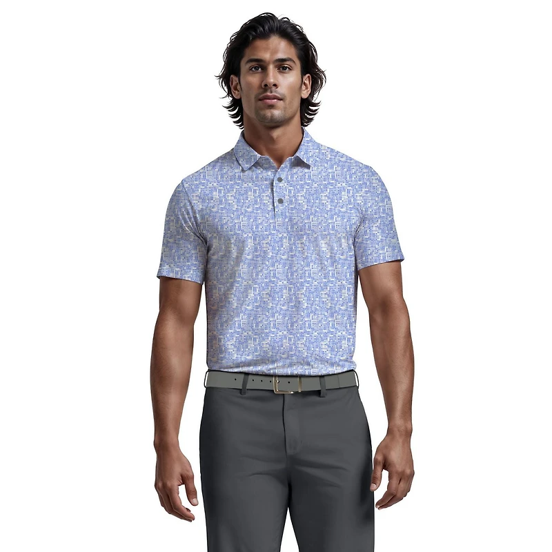 Ben Hogan Men’s Conversational Print Short Sleeve Golf Polo