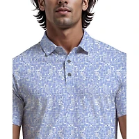 Ben Hogan Men’s Conversational Print Short Sleeve Golf Polo