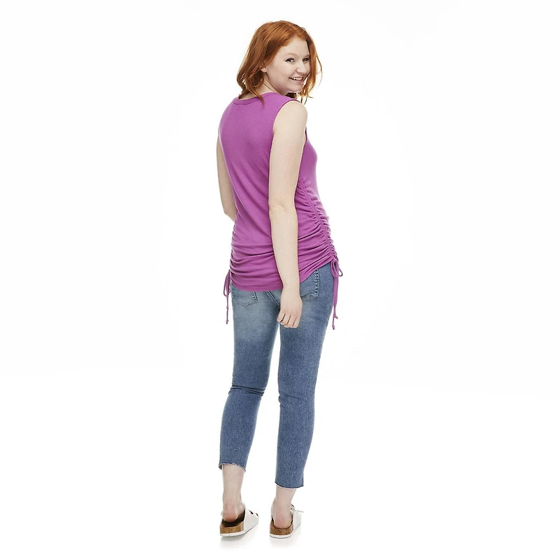 Paisley Sky Maternity Ruched Side Rib Tank