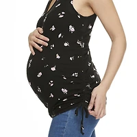 Paisley Sky Maternity Ruched Side Rib Tank