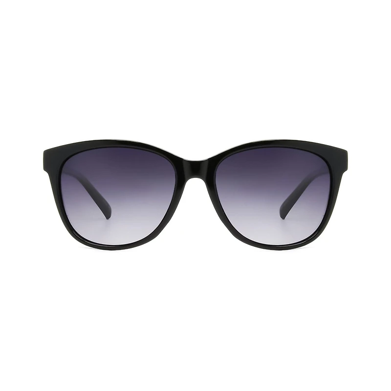 Time & Tru Women's Black Polarized Cat Eye Sunglasses