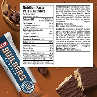 CLIF BUILDERS Protein Bars, Chocolate Peanut Butter Flavour, 20g of Protein, Prepared in Canada, Gluten Free, No Artificial Sweeteners, 68 g