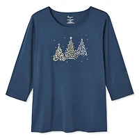 T-shirt des fêtes à manches 3/4 Penmans Plus pour femmes