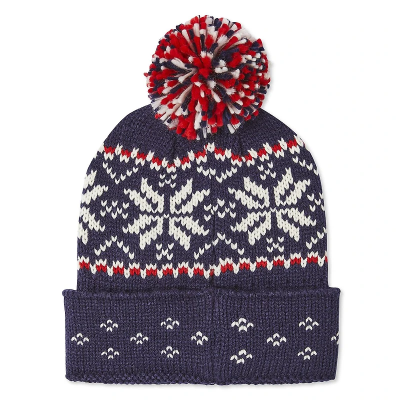 George Men's Fair Isle Beanie with Pompom