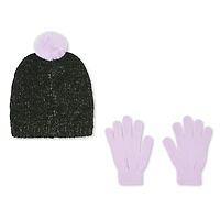 George Girls' Chenille Toque and Gloves 2-Piece Set