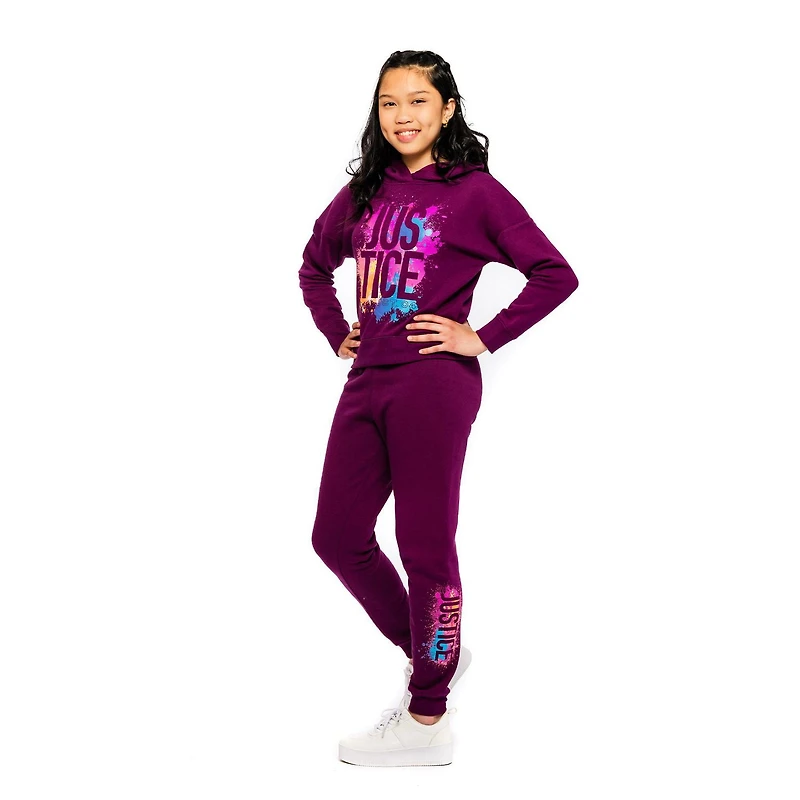Girls Justice Splatter Long Sleeve Hoodie