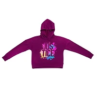 Girls Justice Splatter Long Sleeve  Hoodie