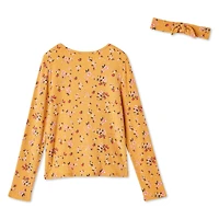 Ensemble 2 pièces avec haut en hacci et serre-tête George pour filles