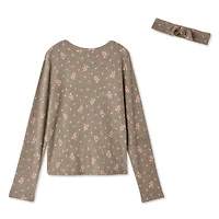 Ensemble 2 pièces avec haut en hacci et serre-tête George pour filles