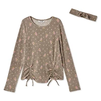 Ensemble 2 pièces avec haut en hacci et serre-tête George pour filles