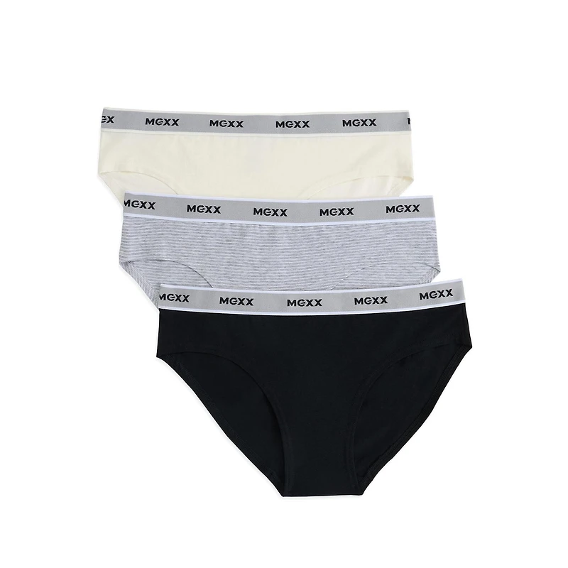 Mexx Women’s 3-Pack Bikini Underwear with Branded Elastic, XS-XL