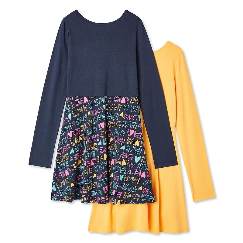 Lot de 2 robes patineuses à manches longues George pour filles