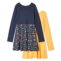 Lot de 2 robes patineuses à manches longues George pour filles