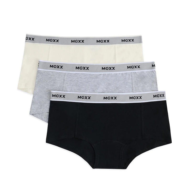 Mexx Women’s 3-Pack Hipster Underwear with Branded Elastic, XS-XL