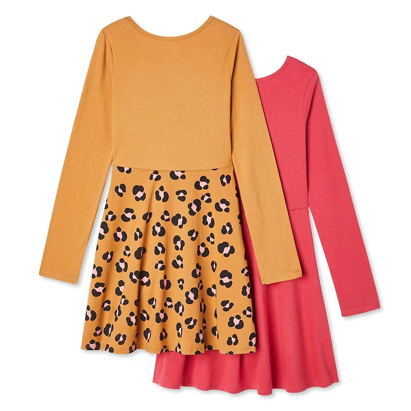 Lot de 2 robes patineuses à manches longues George pour filles