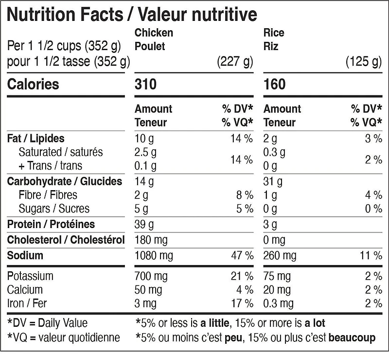 Poulet Tikka Masala avec riz à grains longs assaisonné Sous Chef par Cardinal 704 g