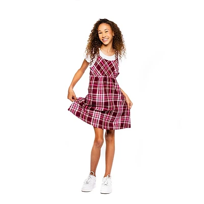 Girls Justice - Robe 2 pièces simplement à carreaux