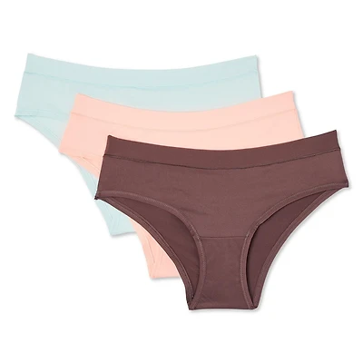 Lot de 3 culottes cheeky en microfibres ultra extensibles George pour femmes Tailles P–TG