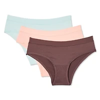 Lot de 3 culottes cheeky en microfibres ultra extensibles George pour femmes Tailles P–TG