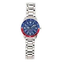 Izod Easy Read Analog Metal Link Bracelet Watch