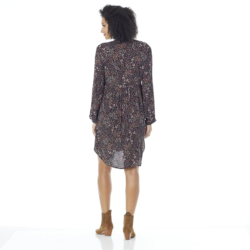 Ivy Women's Floral Button down Smocked Dress