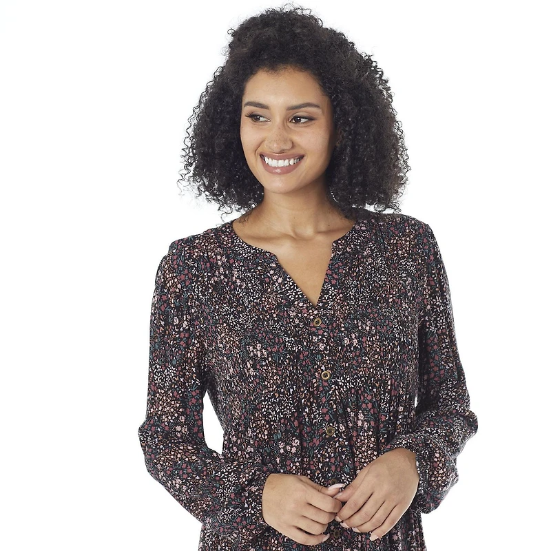 Ivy Women's Floral Button down Smocked Dress