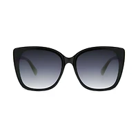 Lunettes de soleil œil de chat noires et dorées pour femmes Time & Tru