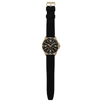 Montre analogique Izod facile à lire à bracelet en caoutchouc noir