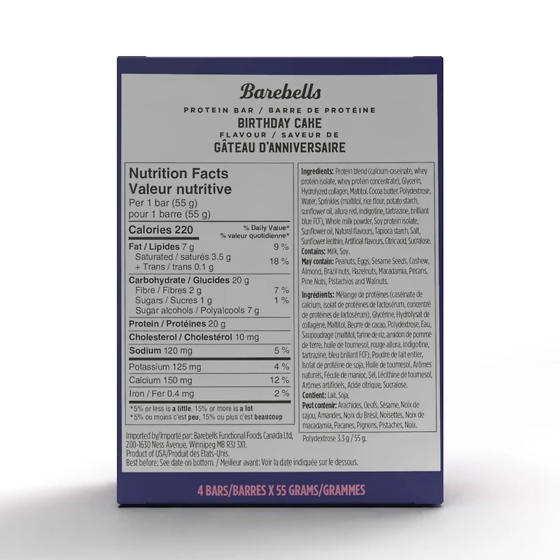 Barebells Birthday Cake 4 X 55g Count