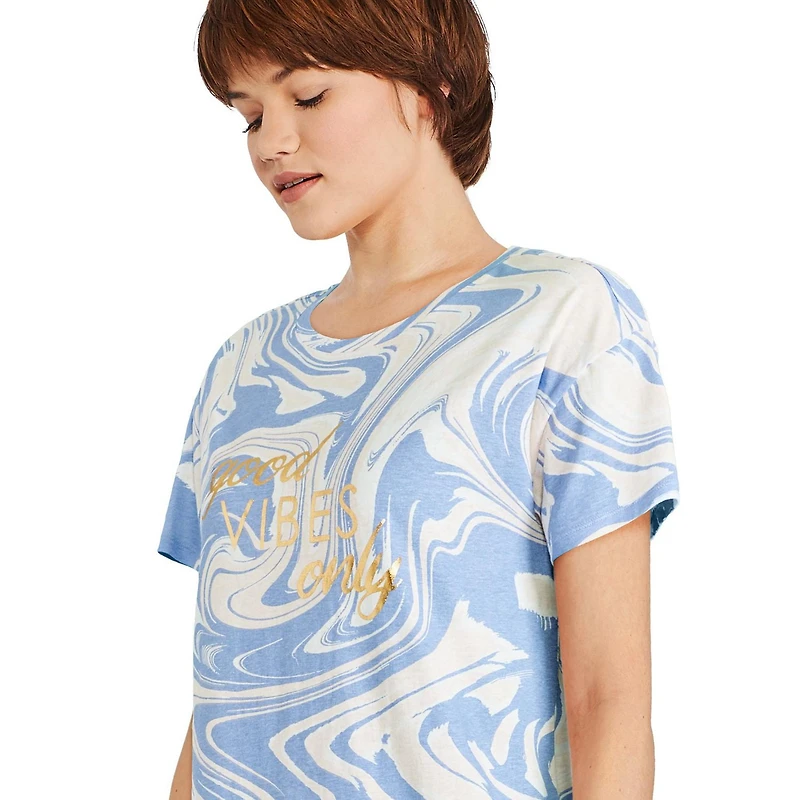 Chemise de nuit à encolure ras du cou George pour femmes