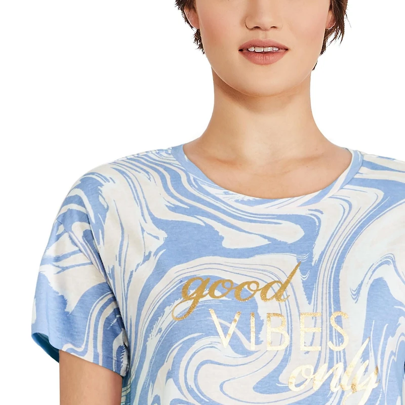 Chemise de nuit à encolure ras du cou George pour femmes