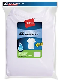 Hanes T-shirt ras du cou en coton respirant super doux sans étiquette P4 pour garçons