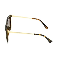Time & Tru Ladies Polarized Amber Tort and Gold Square Sunglasses