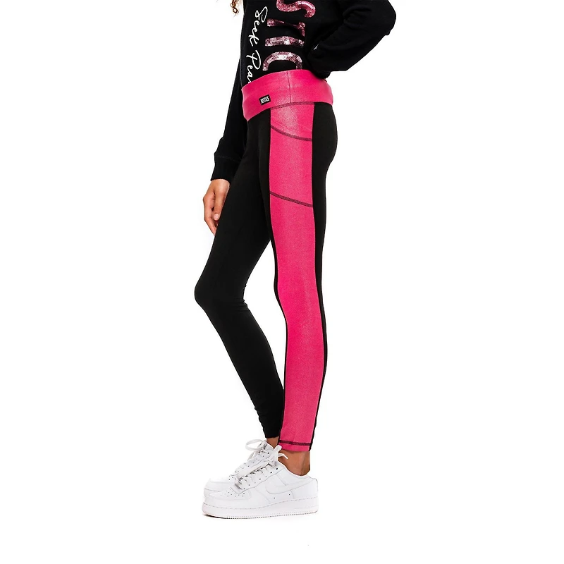 Legging à rayures rose Justice pour filles