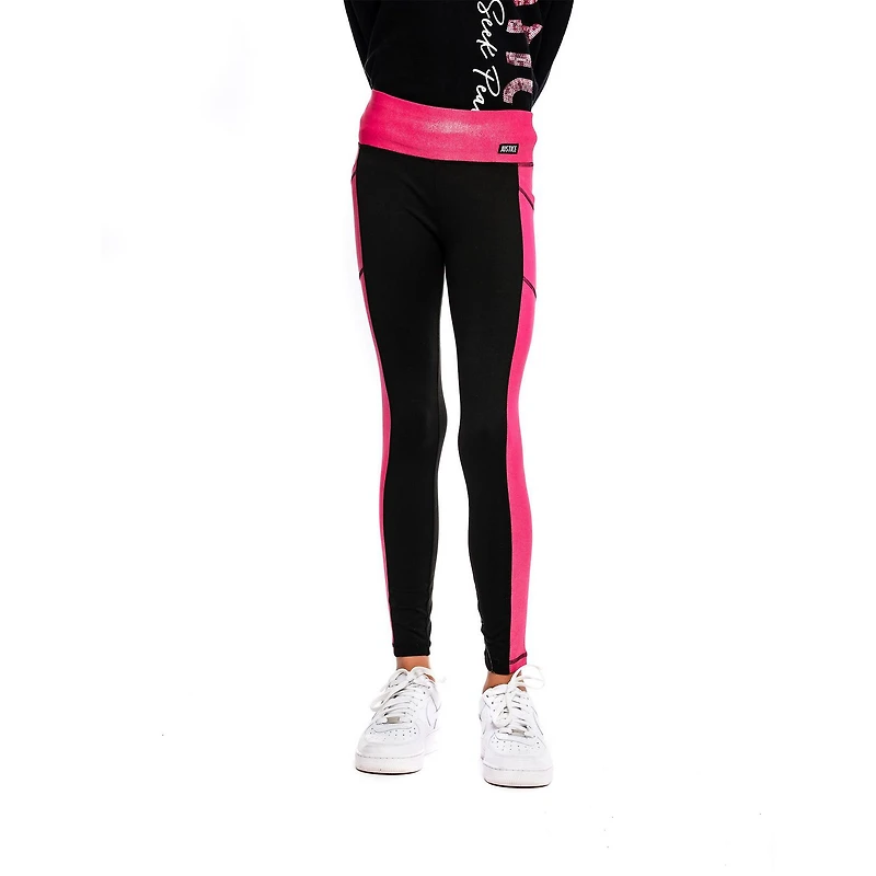Legging à rayures rose Justice pour filles